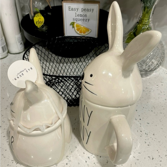 Reduced! NEW🐰 Rae Dunn 🌷 Easter bunny rabbit mug & topper+sugar bowl & topper - Picture 3 of 6